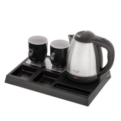 Czajnik hotelowy 1.2l inox, tacka powitalna AD 1354 | PartsPC.pl