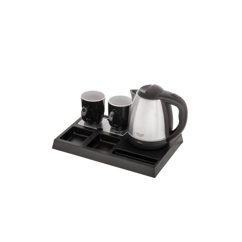 Czajnik hotelowy 1.2l inox, tacka powitalna AD 1354 | PartsPC.pl