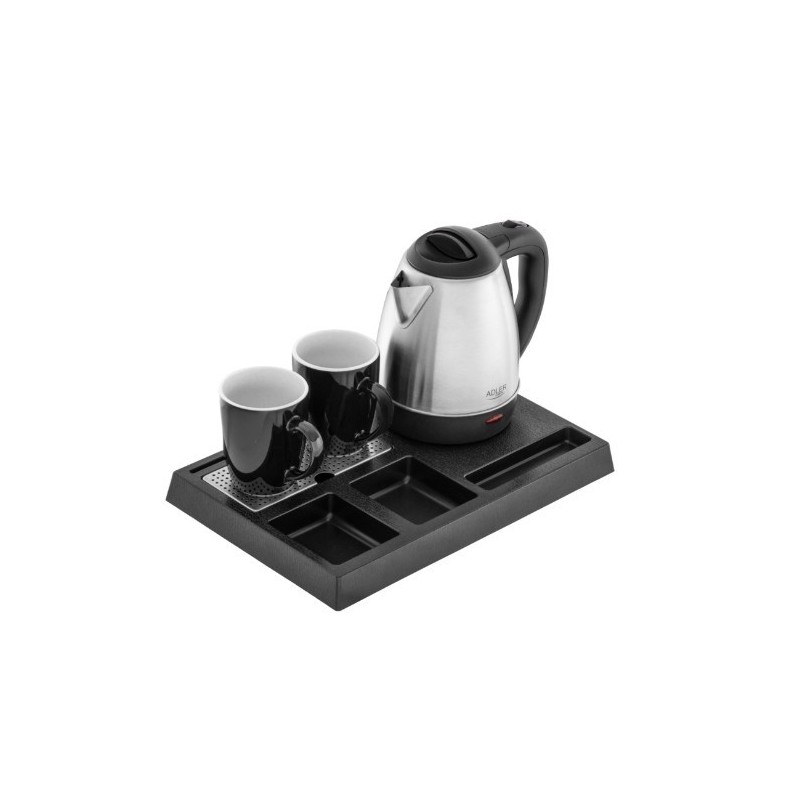 Czajnik hotelowy 1.2l inox, tacka powitalna AD 1354 | PartsPC.pl