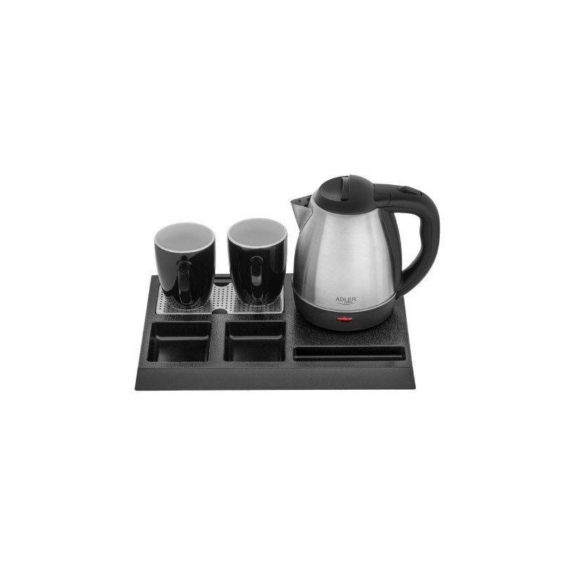 Czajnik hotelowy 1.2l inox, tacka powitalna AD 1354 | PartsPC.pl