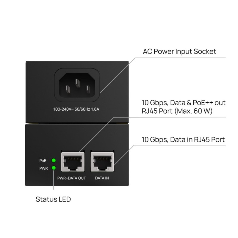 Injector POE370S PoE++ 10G | PartsPC.pl