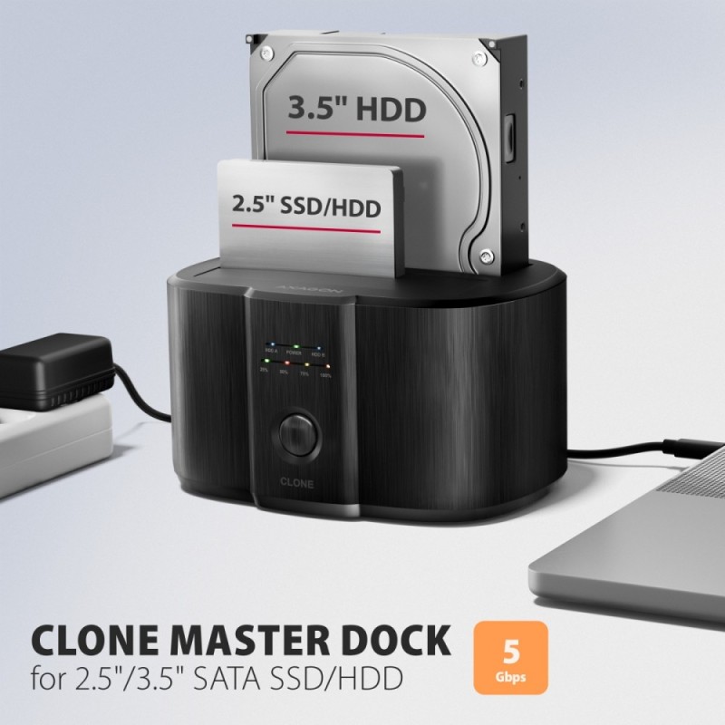 ADSA-SC Stacja dokująca, USB 3.2 Gen 1 - 2x SATA 6G 2.5"/3.5… | PartsPC.pl