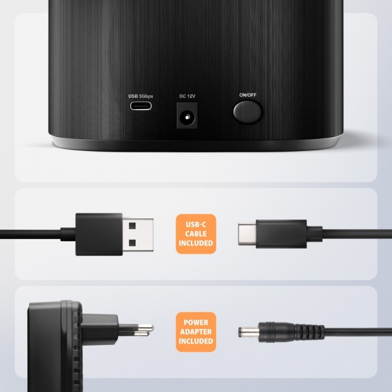 ADSA-SC Stacja dokująca, USB 3.2 Gen 1 - 2x SATA 6G 2.5"/3.5… | PartsPC.pl