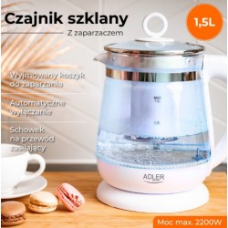 Czajnik szklany 1,5l z zaparzaczem i regulacją temperatury A… | PartsPC.pl