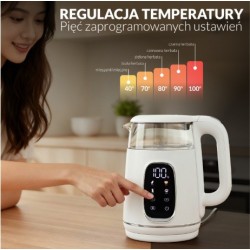 Czajnik 1,7l LED regulacją temperatury AD 1305WS | PartsPC.pl