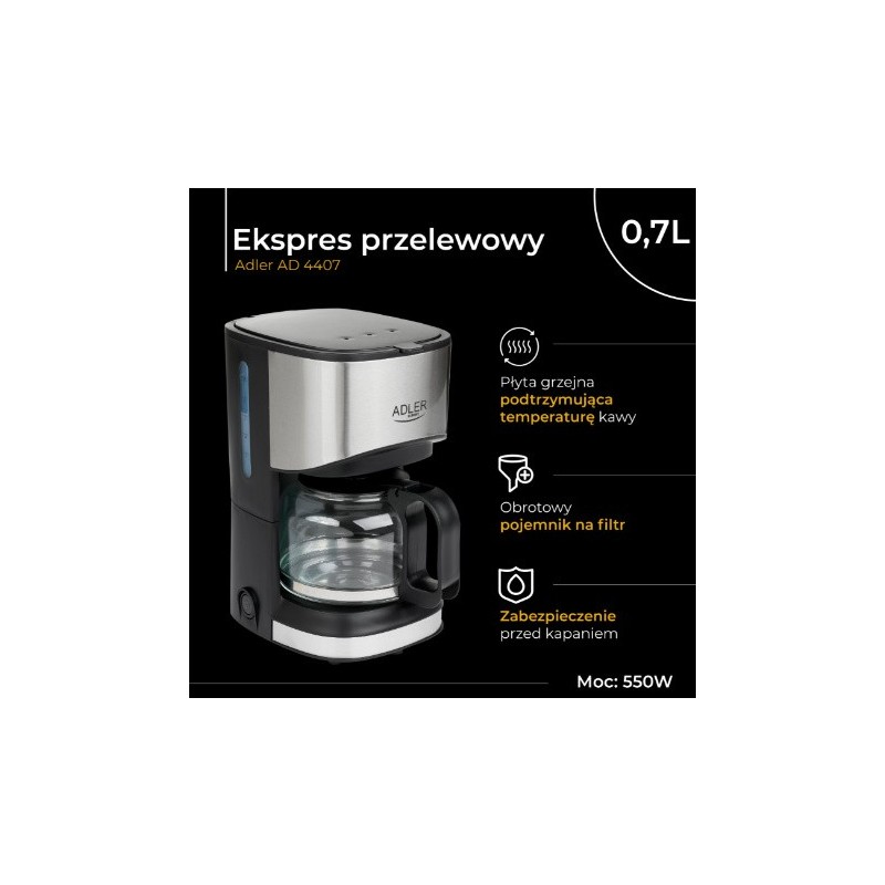 Ekspres przelewowy 0.7l AD 4407 | PartsPC.pl