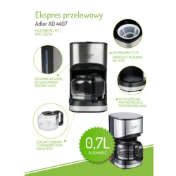 Ekspres przelewowy 0.7l AD 4407 | PartsPC.pl