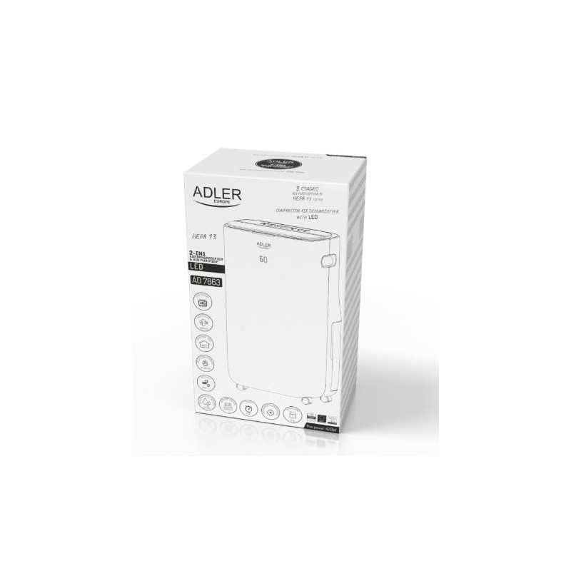 Osuszacz i oczyszczacz 2w1 kompresor LCD AD 7863 | PartsPC.pl