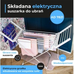 Elektryczna składana suszarka do ubrań AD 7821 | PartsPC.pl