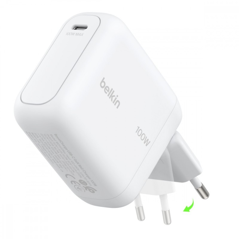 Ładowarka 100W GaN składana wtyczka 1xUSB-C | PartsPC.pl