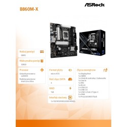 ASRock Płyta główna B860M-X GEN5 s1851 2DDR5 mATX | PartsPC.pl