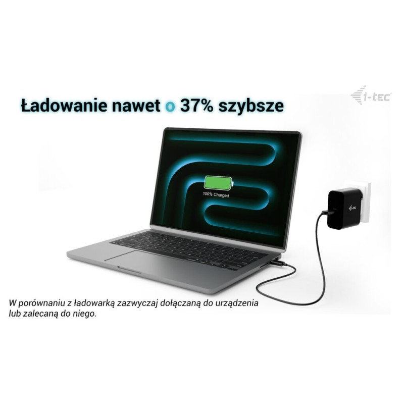 Ładowarka USB-C GaN Charger PD 100W czarna | PartsPC.pl