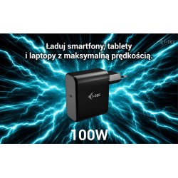 Ładowarka USB-C GaN Charger PD 100W czarna | PartsPC.pl