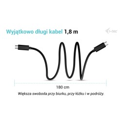 Kabel USB-C TB5 1.8m, czarny | PartsPC.pl