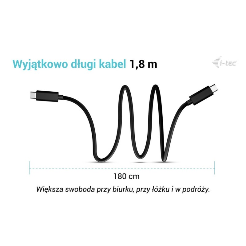 Kabel USB-C TB5 1.8m, czarny | PartsPC.pl