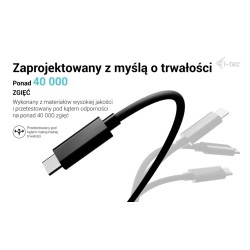 Kabel USB-C TB5 1.8m, czarny | PartsPC.pl