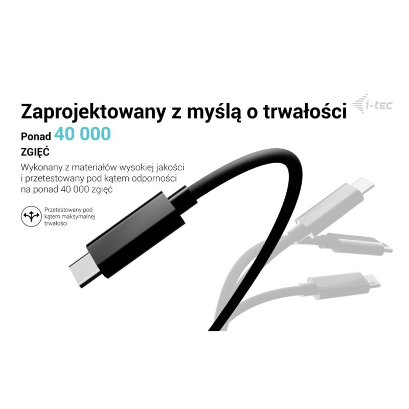 Kabel USB-C TB5 1.8m, czarny | PartsPC.pl