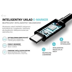 Kabel USB-C TB5 1.8m, czarny | PartsPC.pl