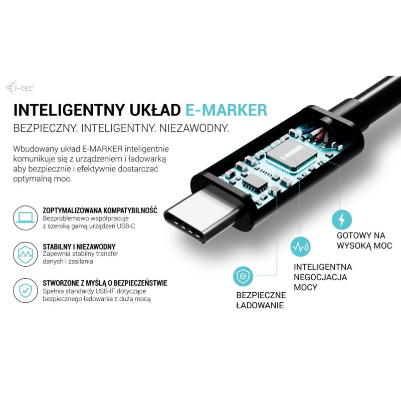 Kabel USB-C TB5 1.8m, czarny | PartsPC.pl