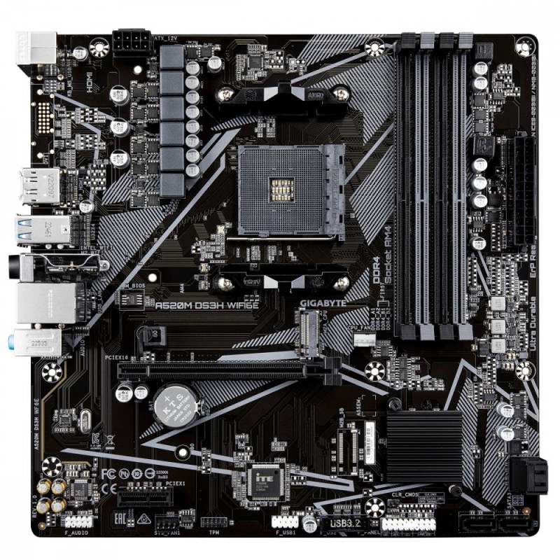 Płyta główna A520M DS3H WF6E AM4 4DDR4 mATX | PartsPC.pl