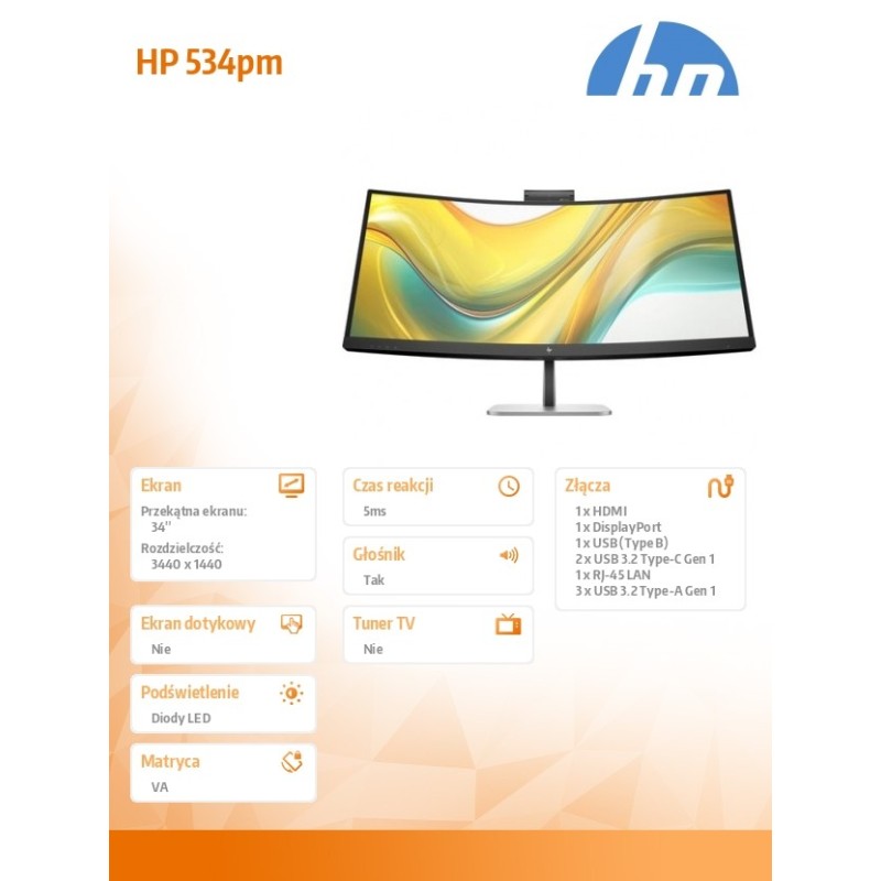 HP Inc. Monitor konferencyjny S5 Pro 534pm WQHD 9E0Z2UT ABB… | PartsPC.pl