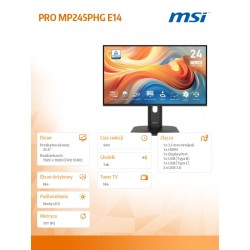 MSI Monitor PRO MP245PHG E14 23.8 cala/LED/FHD/Flat/144Hz/Bl… | PartsPC.pl