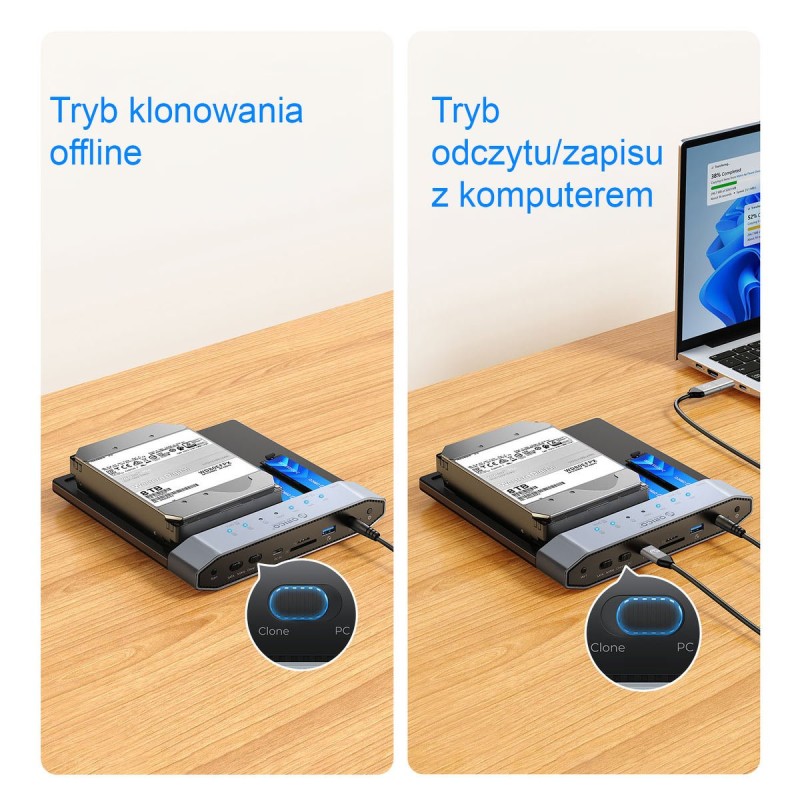 Orico Stacja klonująca na 3 dyski, M.2 NVMe, M.2 SATA, SATA … | PartsPC.pl