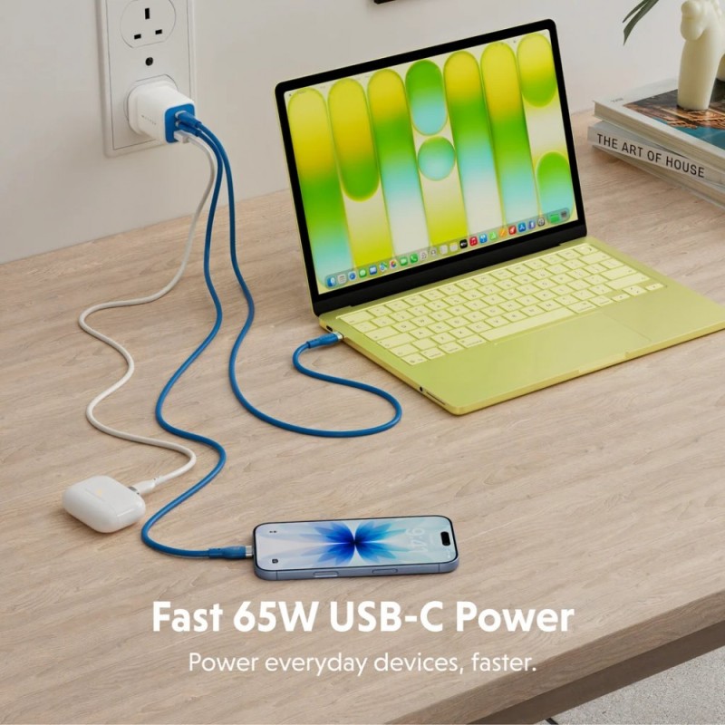 Ładowarka HyperJuice Flex 65W GaN niebieska | PartsPC.pl