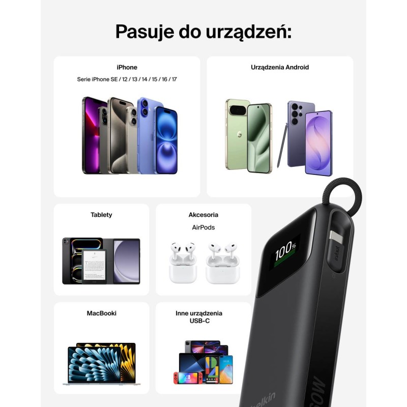Belkin BPB041HQBK UltraCharge Powerbank 11 000 mAh z wysuwan… | PartsPC.pl
