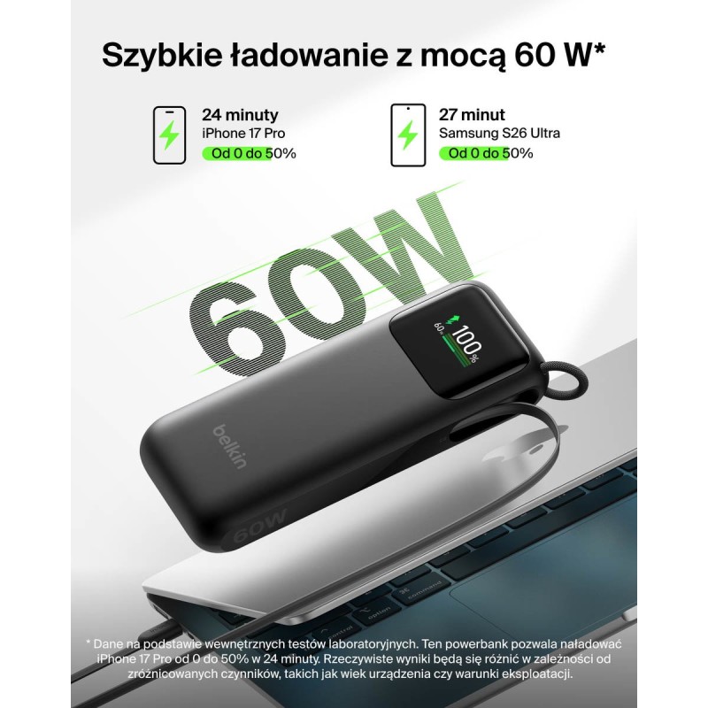 Belkin BPB041HQBK UltraCharge Powerbank 11 000 mAh z wysuwan… | PartsPC.pl