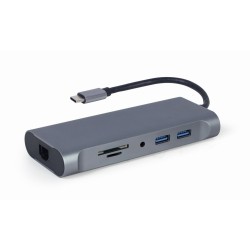 Adapter USB-C Hub USB-C PD GbE VGA HDMI 3xUSB 3.1 card audio | PartsPC.pl