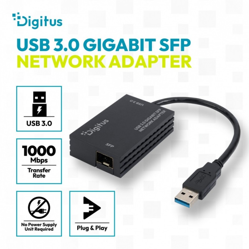 Karta sieciowa USB 3.0 typ A na Gigabit SFP, adapter światło… | PartsPC.pl