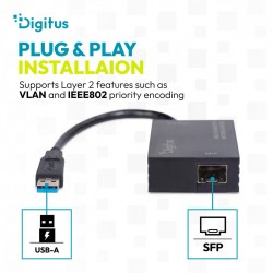 Karta sieciowa USB 3.0 typ A na Gigabit SFP, adapter światło… | PartsPC.pl