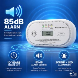 Czujnik tlenku węgla | detektor CO | alarm 85dB | PartsPC.pl