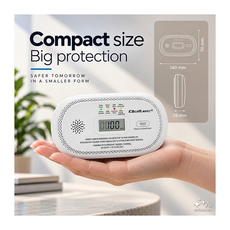 Czujnik tlenku węgla | detektor CO | alarm 85dB | PartsPC.pl