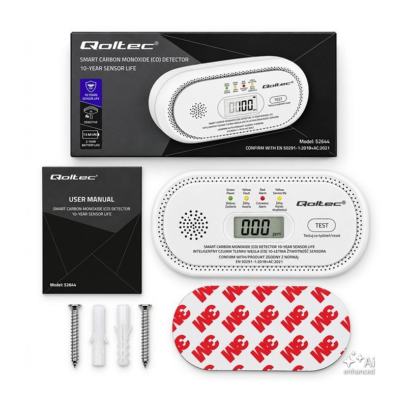 Czujnik tlenku węgla | detektor CO | alarm 85dB | PartsPC.pl