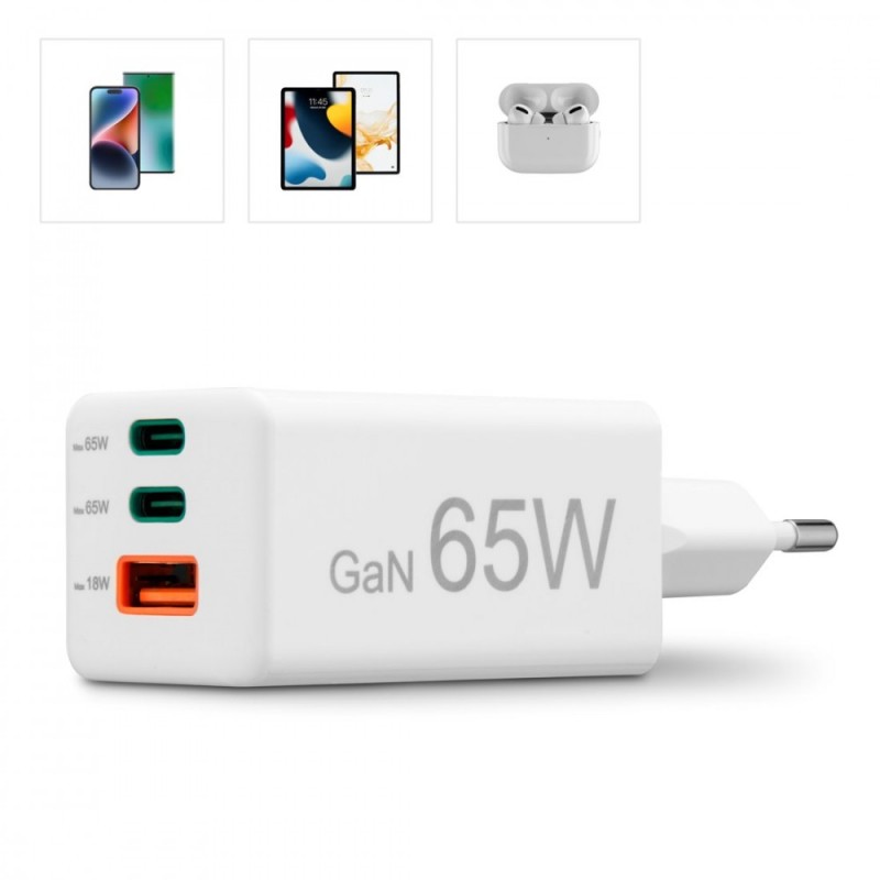 Ładowarka sieciowa 65W Gan PD/QC | PartsPC.pl
