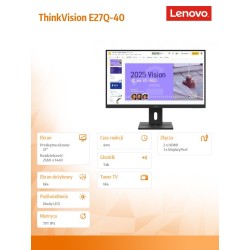 Lenovo Monitor ThinkVision E27Q-40 27 cali 64BDGAT4EU | PartsPC.pl