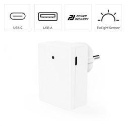 Lampka nocna led z USB czujnik zmierzchu | PartsPC.pl
