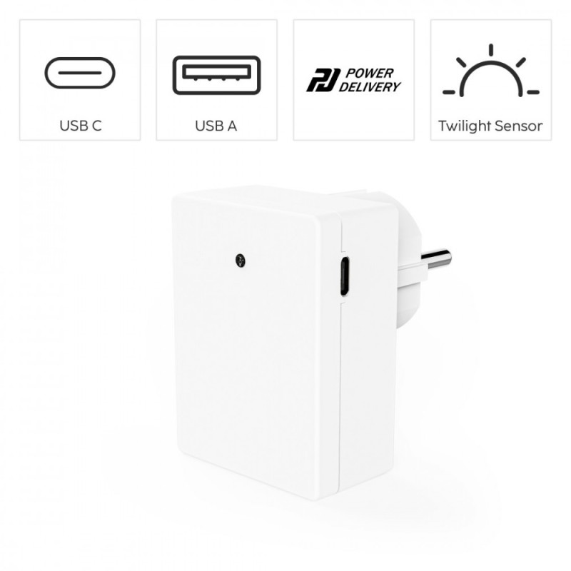 Lampka nocna led z USB czujnik zmierzchu | PartsPC.pl