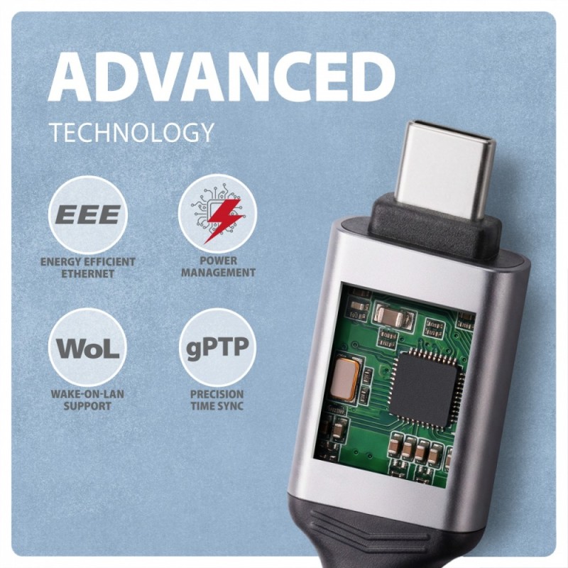 ADE-CM30 USB-C Gigabit Ethernet adapter z zintegrowanym kabl… | PartsPC.pl