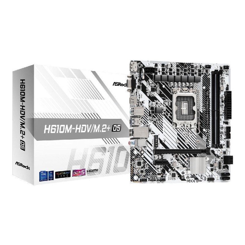 Płyta ASRock H610M-HDV/M.2+ D5 /H610/DDR5/SATA3/M.2/USB3.0/PCIe4.0/s.1700/mATX