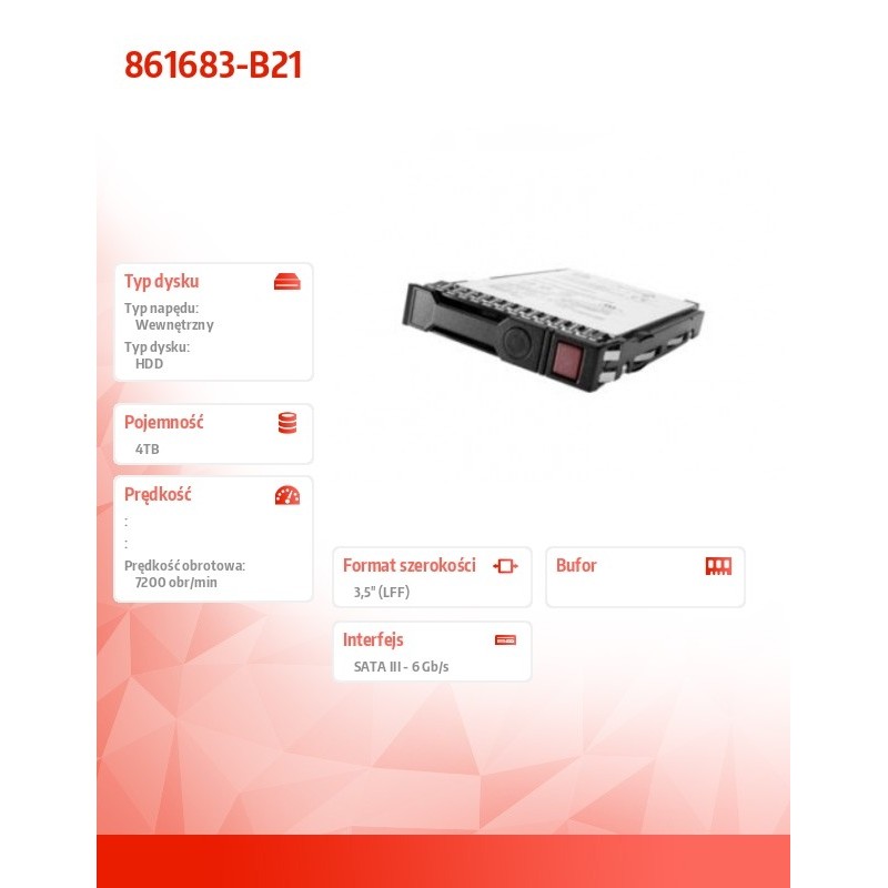 Dysk 4TB SATA 7.2K LFF HDD 861683-B21 | PartsPC.pl