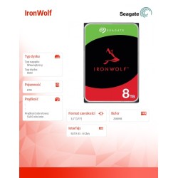 Dysk IronWolf 8TB 3,5 256MB ST8000VN002 | PartsPC.pl