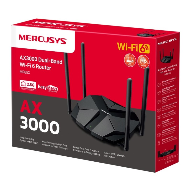 Router Mercusys MR85X AX3000 Dual-Band Wi-Fi 6 | PartsPC.pl