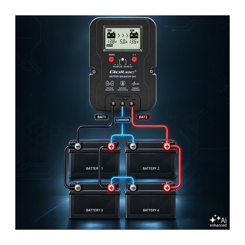 Balanser napięcia 24V do akumulatorów 2x12V | 5A | AGM GEL L… | PartsPC.pl
