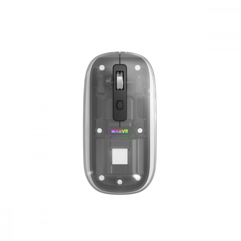 Mysz biurowa PRISM 20W bezprzewodowa transparentna | PartsPC.pl