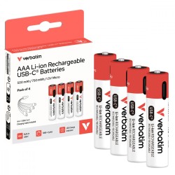 Akumulatory AAA USB-C 500 mAh 750mWh 4 szt + kabel USB-C