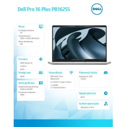 Laptop Dell Pro 16 Plus PB16255 W11P AMD Ryzen AI 5 PRO 340/… | PartsPC.pl