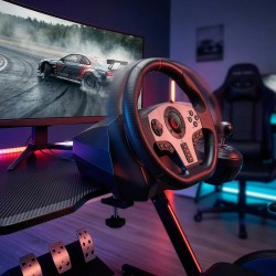 Kierownica gamingowa do PC Rampage V902 900° z 3 pedałami i skrzynią biegów 6+1